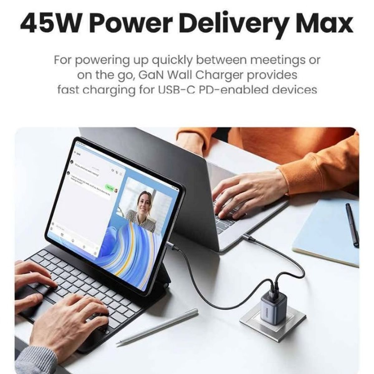 UGREEN - Cubo de Carga Original 2 Puertos Ugreen 45W