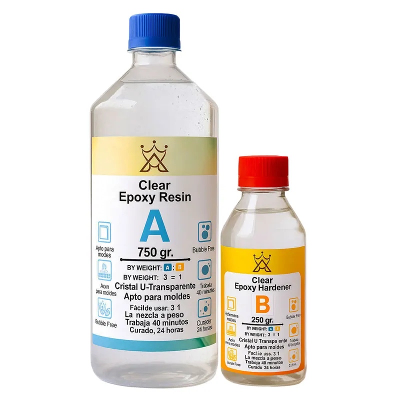 GENERICO - Resina Epoxica 1 Kg 3x1 Ultra-transparente Ultra-brillante