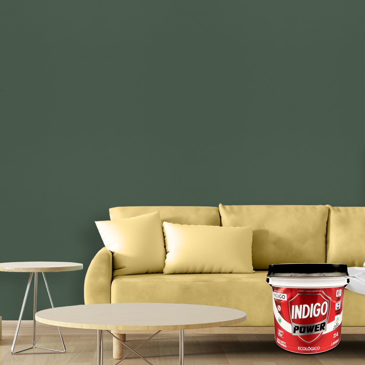 PINTURAS INDIGO - Látex INDIGO POWER Verde Tenis