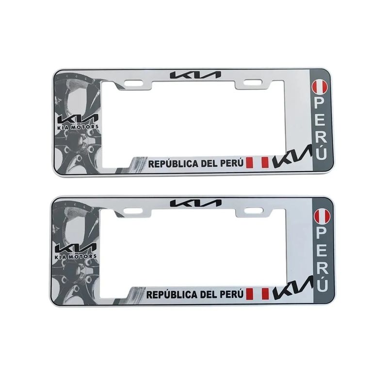GENERICO - Porta Placa Modelo Europeo Perú Kia Universal Blanco