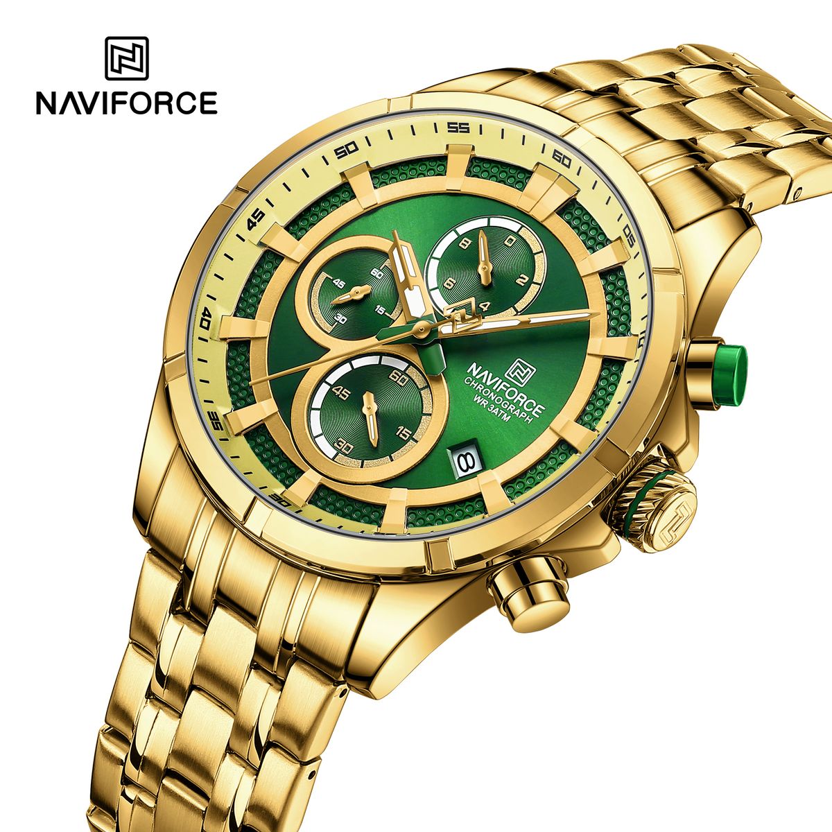 NAVIFORCE - Reloj Naviforce 8046 Analogo Correa Acero Para caballero