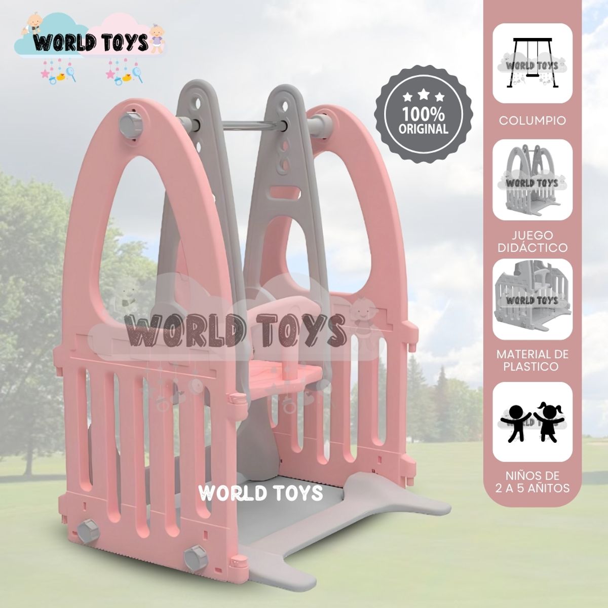 BABY - Columpio Antideslizante para Niños «ANNIE» Pink