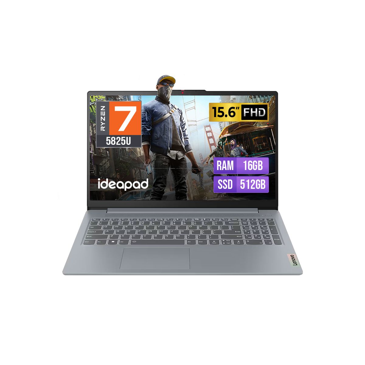 LENOVO - LAPTOP LENOVO IdeaPad Slim 3 15ABR8 15.6" FHD TN Ryzen 7 5825U 2.0/4.5GHz 16GB DDR4 512GB Freedos