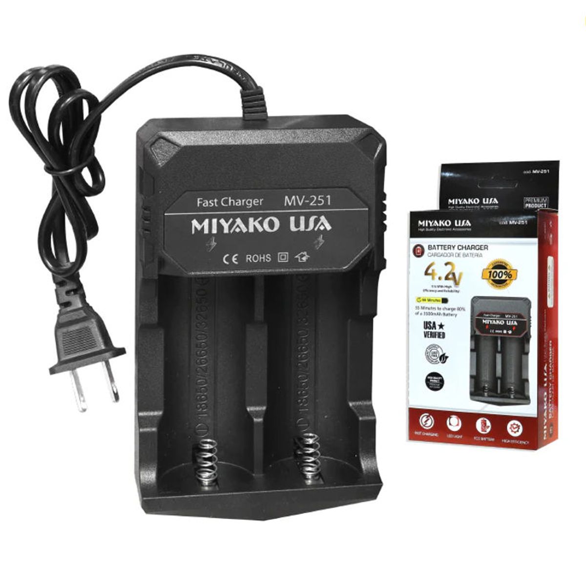 MIYAKO - CARGADOR DE BATERÍA DE LITIO MIYAKO USA MV-251