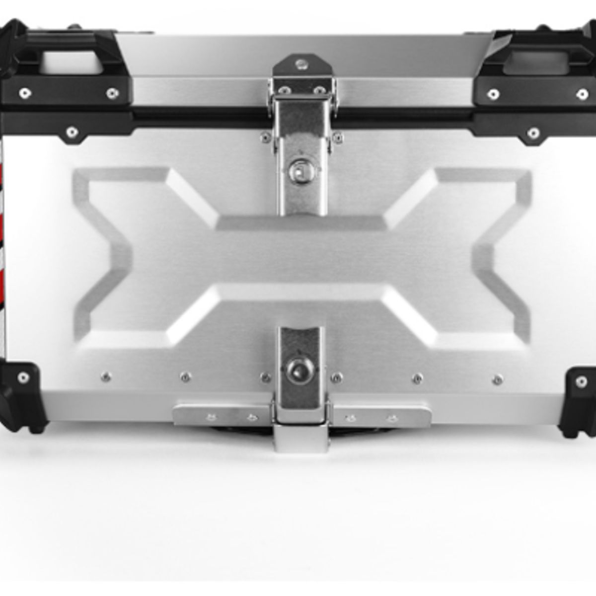 GENERICO - CAJUELA DE ALUMINIO PARA MOTO  65L MODELO X PLATEADO