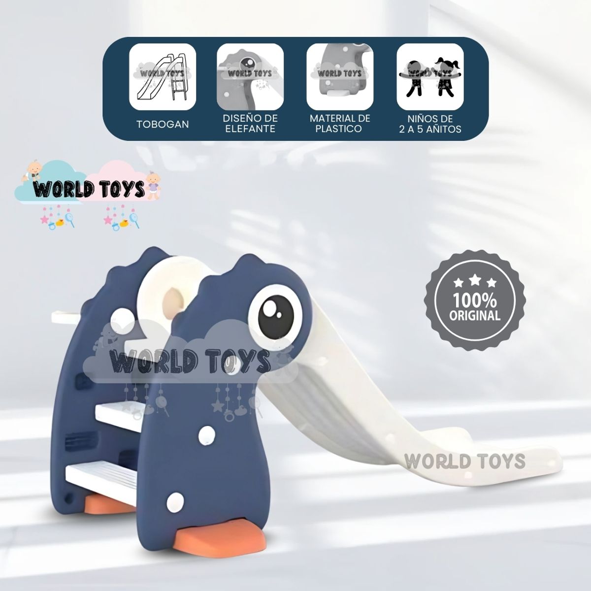 BABY KING - Tobogán para Niños «TYNO» con Escaleras Texturizadas Blue