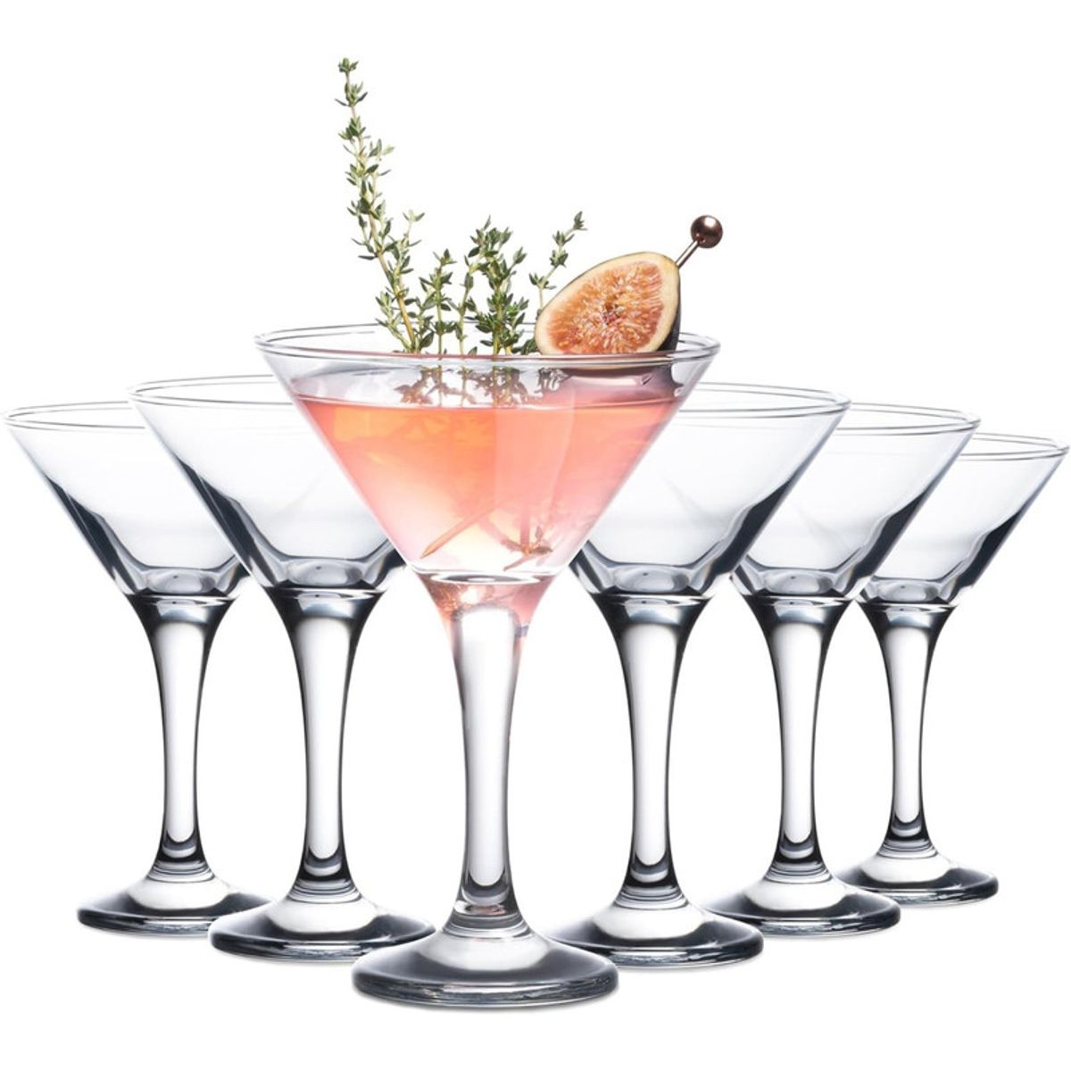 NADIR - Copas Martini de Vidrio 100ml Elegantes Cócteles Gourmet X6