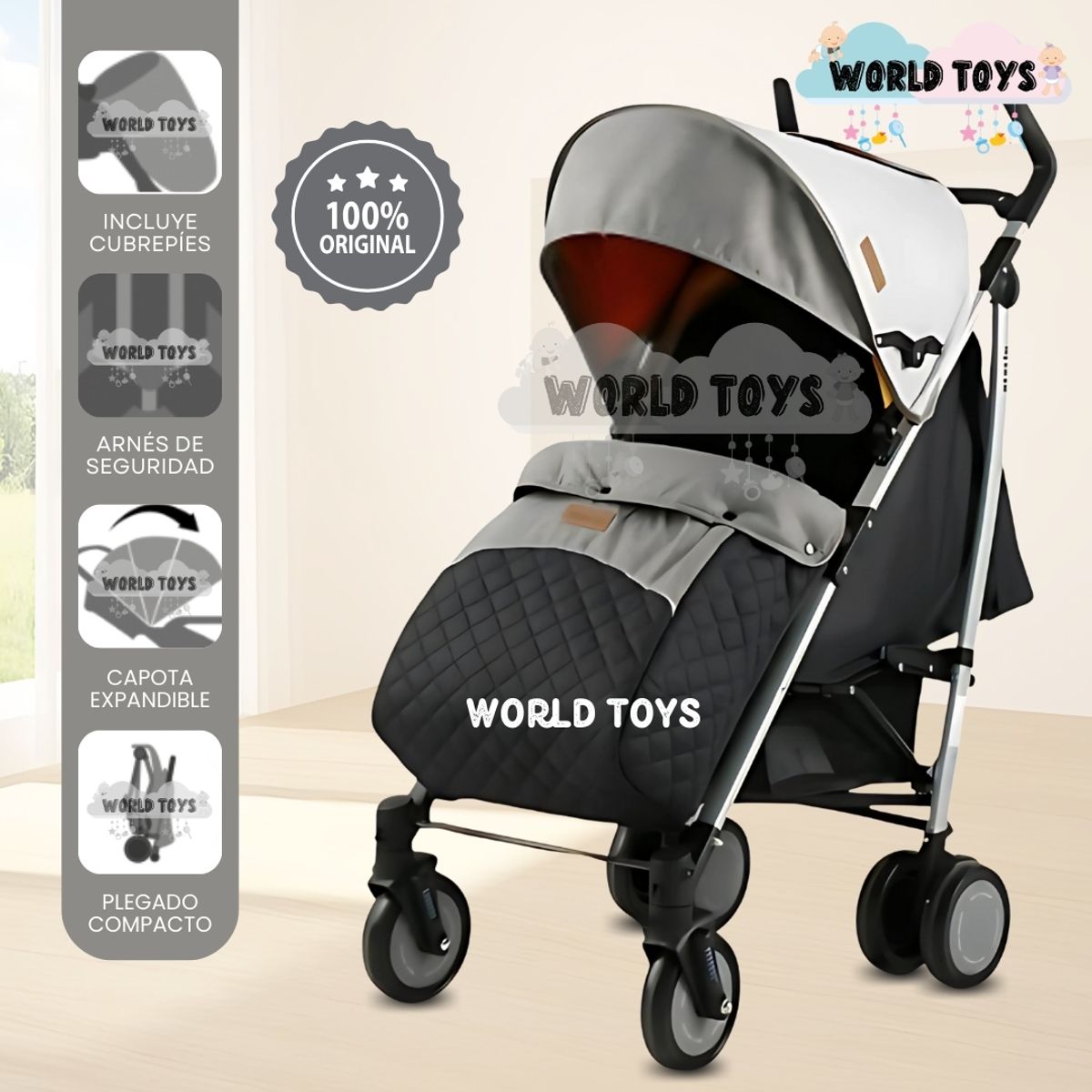 Baby - Coche Bastón Deportivo «IT´S BERLIN» Gray