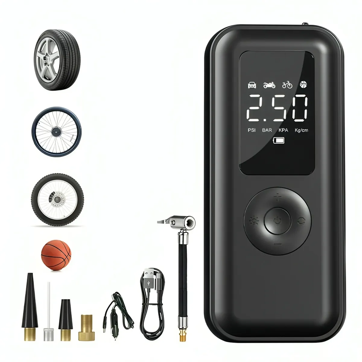 SEISA - Inflador De Llantas Portatil Compresor de Aire Recargable