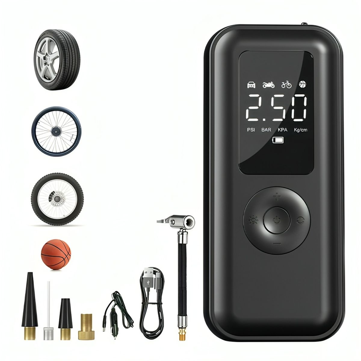 SEISA - Inflador De Llantas Portatil Compresor de Aire Recargable