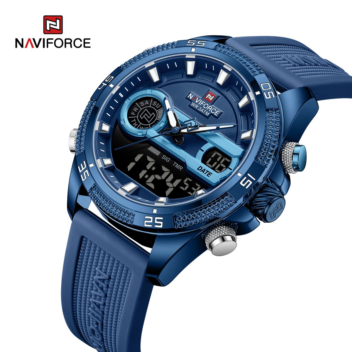 NAVIFORCE - Reloj Naviforce NF9223 DUAL TIME Correa Silicona para Caballero