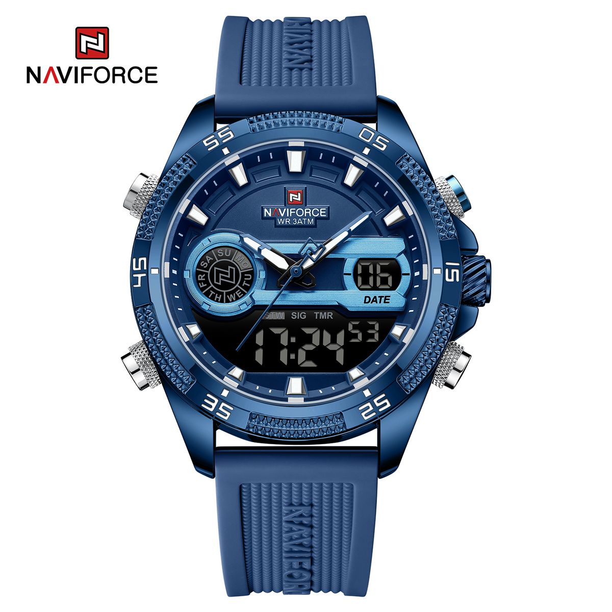 NAVIFORCE - Reloj Naviforce NF9223 DUAL TIME Correa Silicona para Caballero