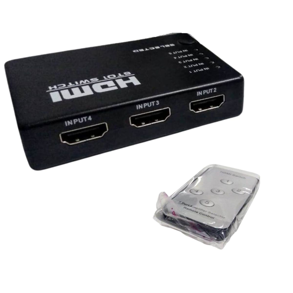 GENERICO - Switch Hdmi 5x1 Splitter Divisor 5 Puertos Control Remoto