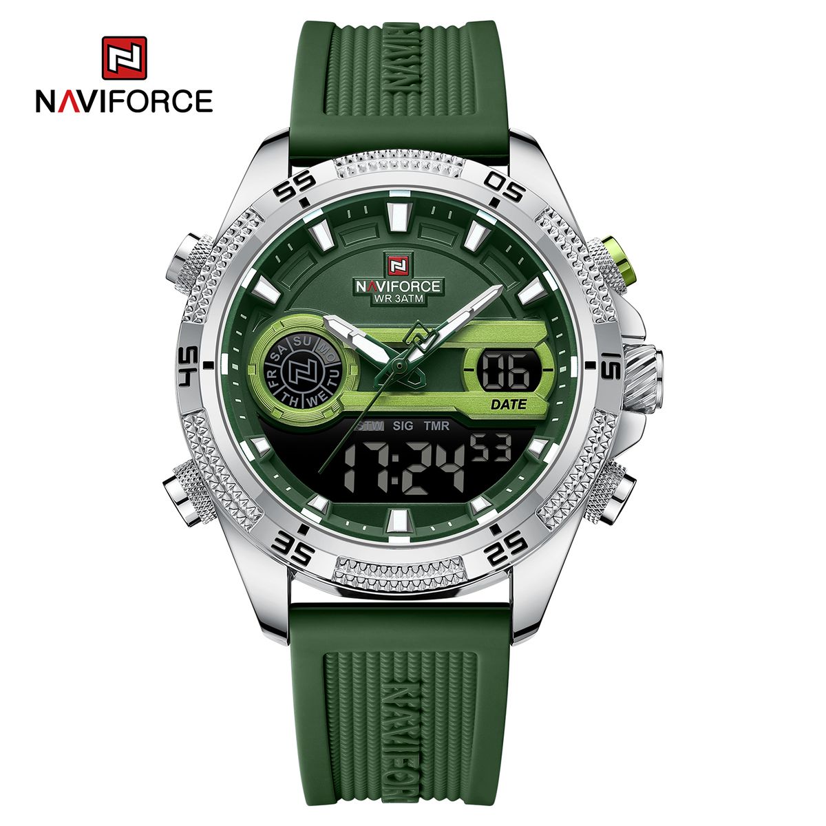 NAVIFORCE - Reloj Naviforce NF9223 DUAL TIME Correa Silicona para Caballero