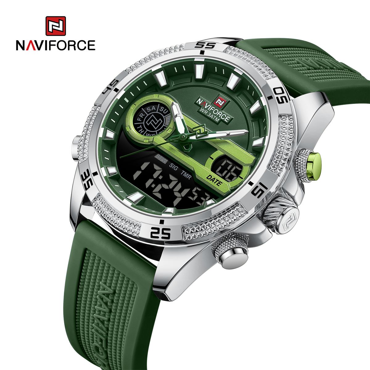 NAVIFORCE - Reloj Naviforce NF9223 DUAL TIME Correa Silicona para Caballero