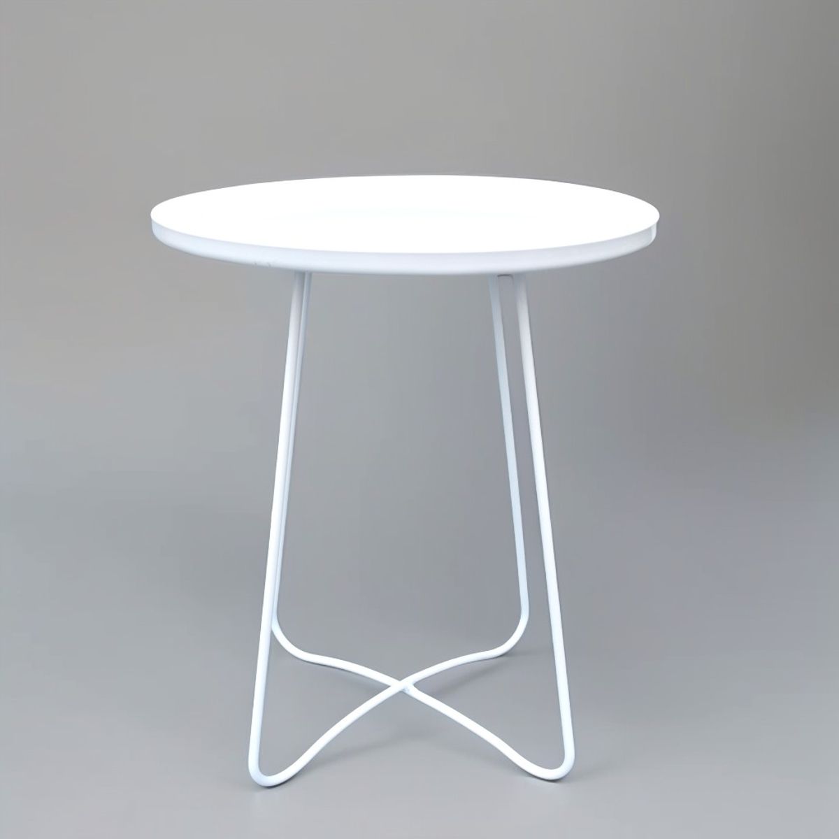 GENERICO - Mesa Auxiliar Metal  Color Blanco Grande Noir METHOME