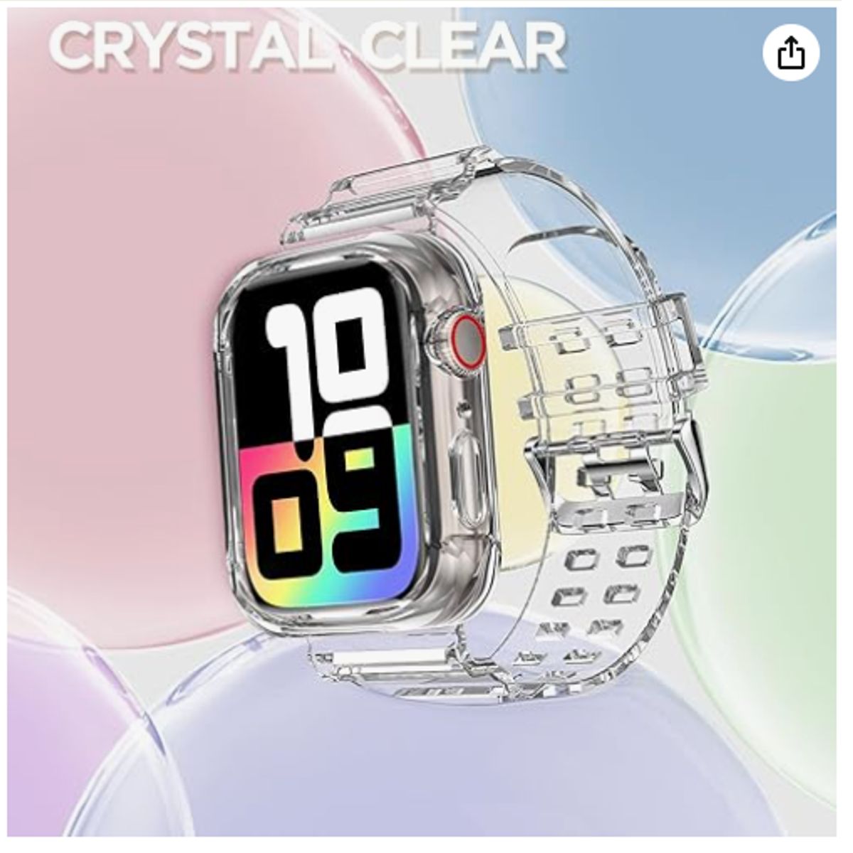 GENERICO - Correa TPU Completa para Apple Watch 38mm - Transparente