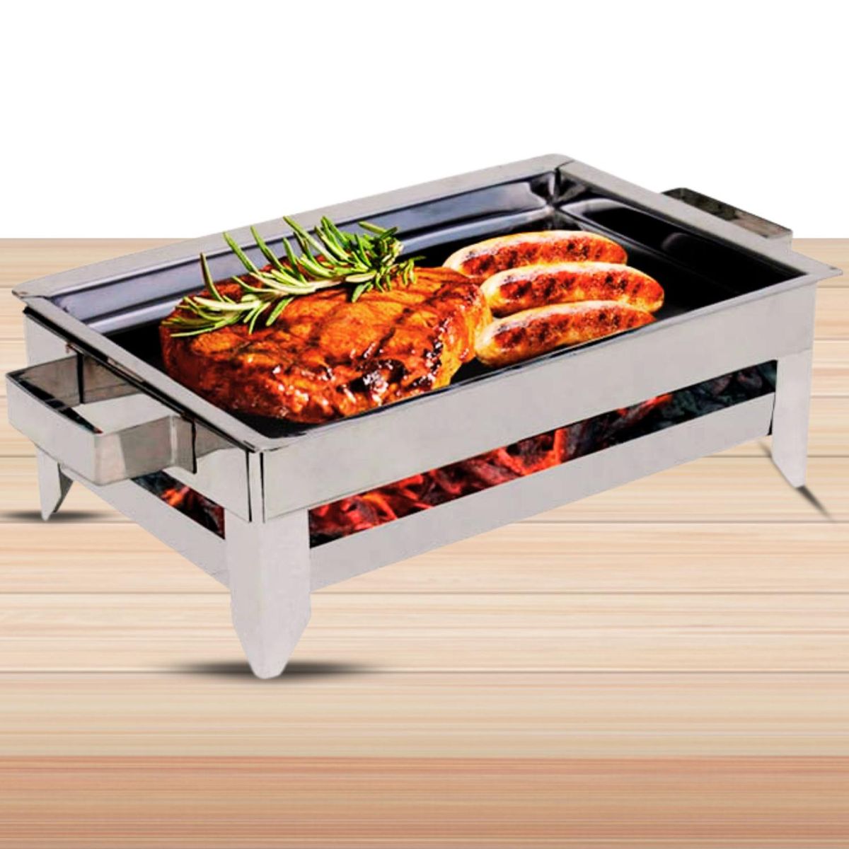 GENERICO - Parrillero Acero Inoxidable 30 X 20