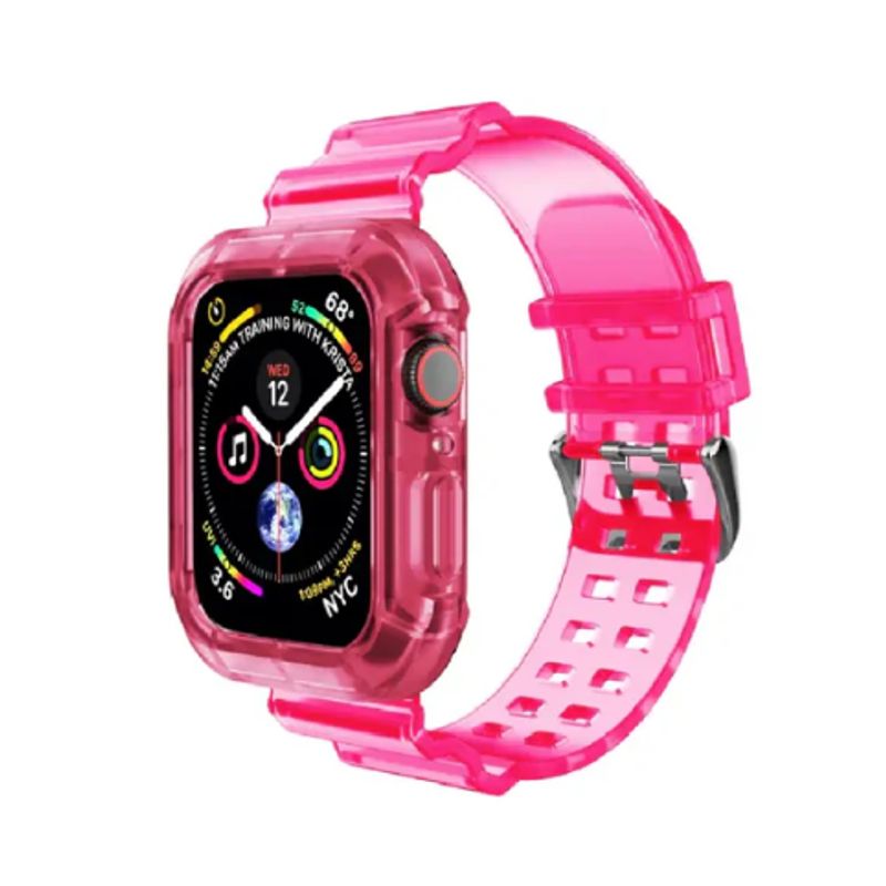 GENERICO - Correa TPU Completa para Apple Watch 44mm - Fucsia