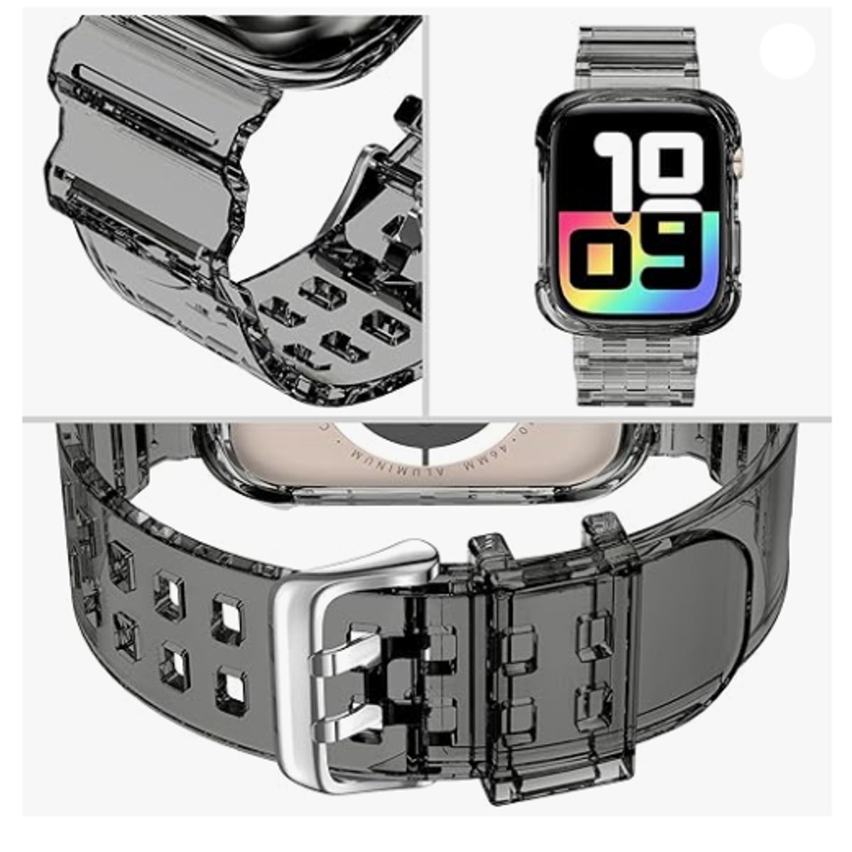 GENERICO - Correa TPU Completa para Apple Watch 42mm - Negro