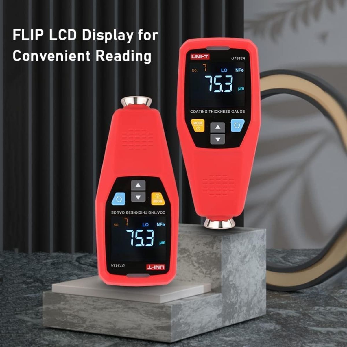UNI T - Medidor De Espesor UT343A para Recubrimiento Para Materiales Ferrosos Y No Ferrosos UNI-T
