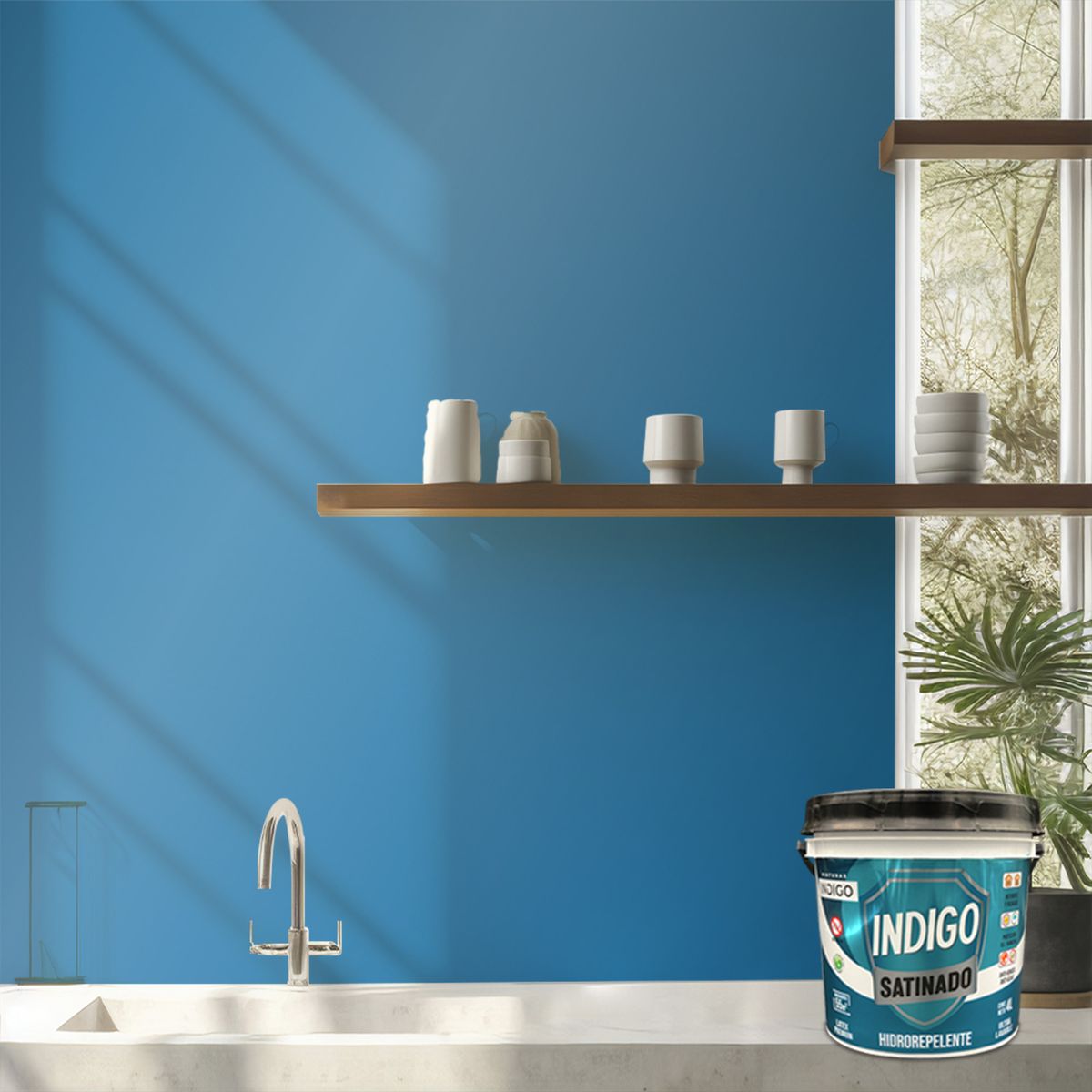 PINTURAS INDIGO - Látex INDIGO SATINADO Azul Maya