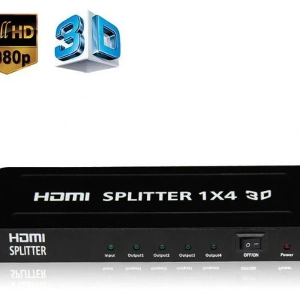 GENERICO - Splitter HDMI 1x4 Metalico Full Hd 4K 30hz 3D 1080P 60Hz 4 pantallas
