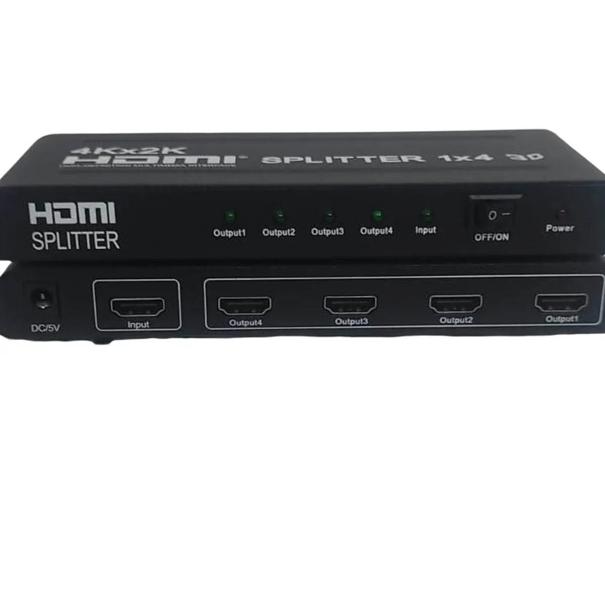 GENERICO - Splitter HDMI 1x4 Metalico Full Hd 4K 30hz 3D 1080P 60Hz 4 pantallas