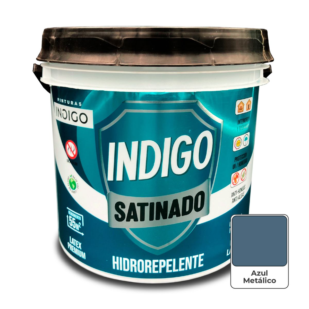 PINTURAS INDIGO - Látex INDIGO SATINADO Azul Metálico