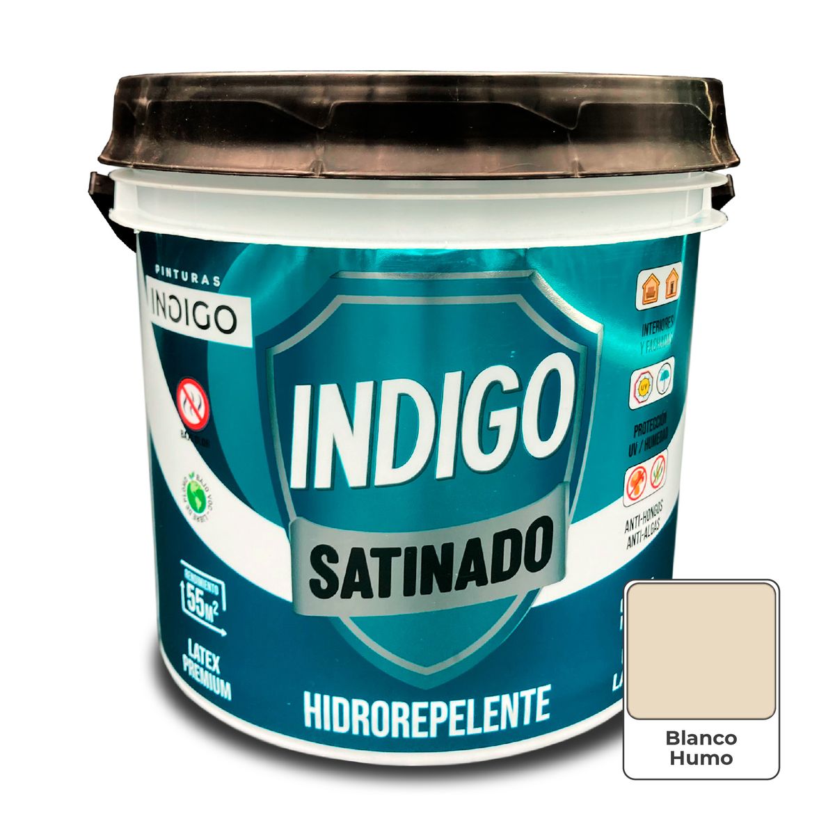 PINTURAS INDIGO - Látex INDIGO SATINADO Blanco Humo