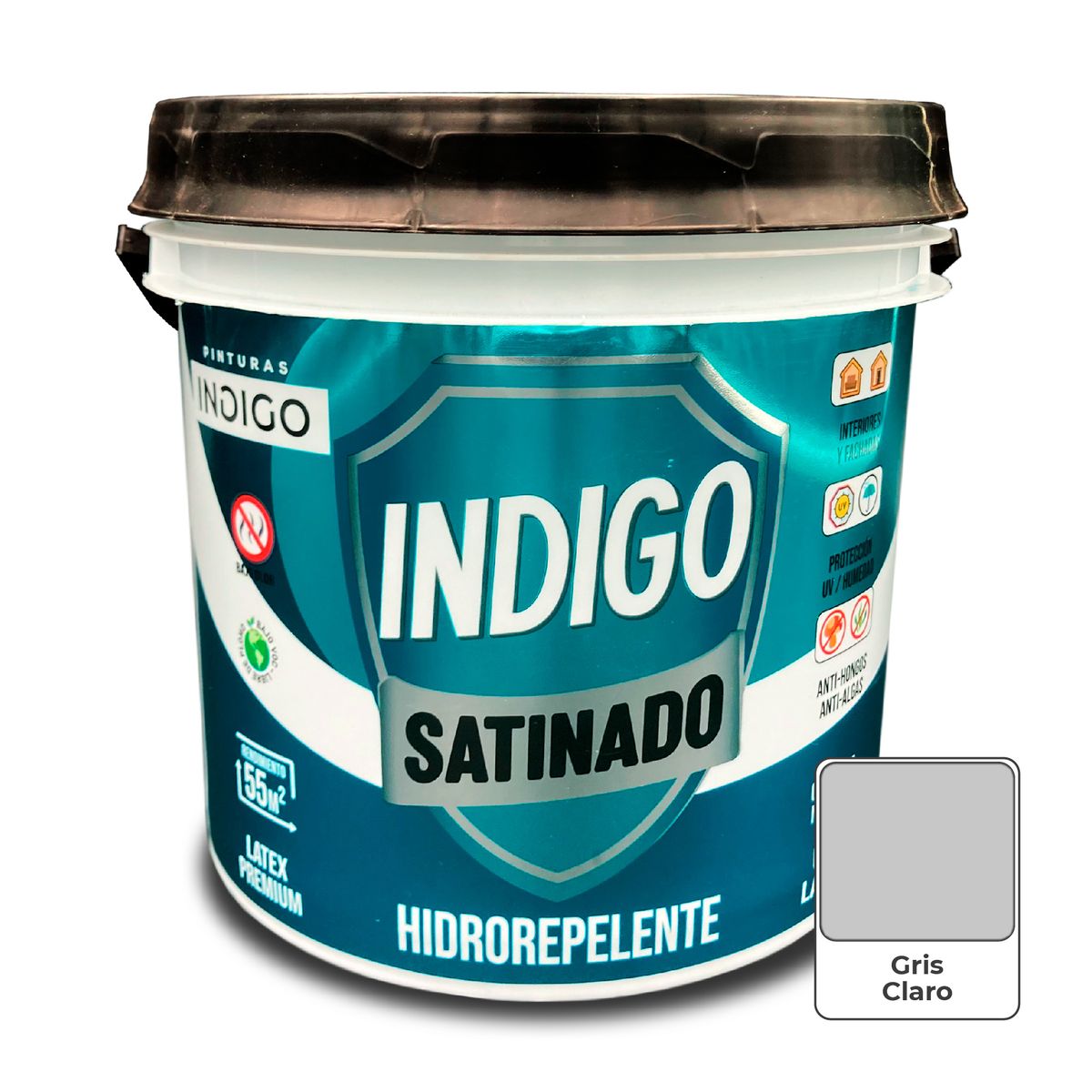 PINTURAS INDIGO - Látex INDIGO SATINADO Gris Claro