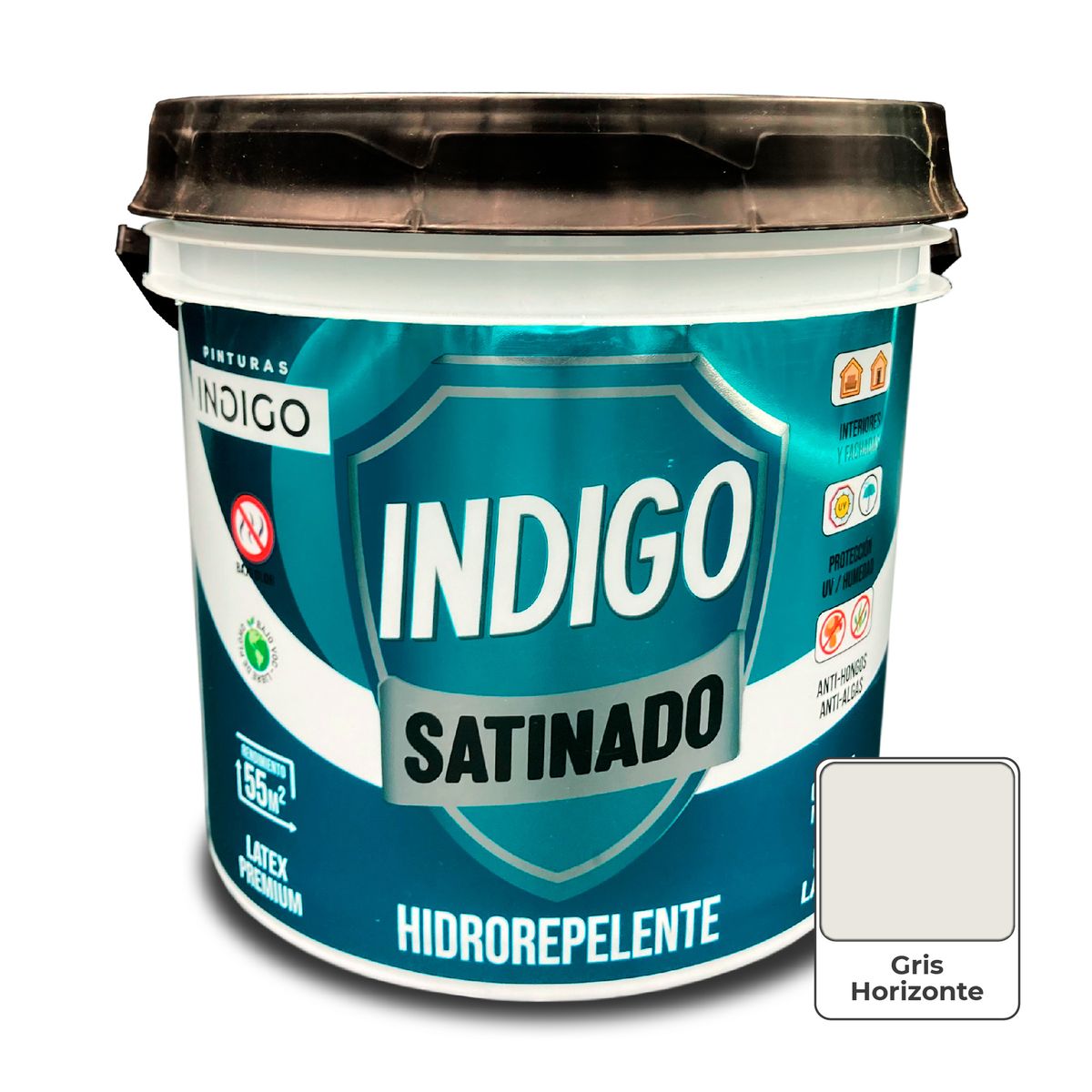 PINTURAS INDIGO - Látex INDIGO SATINADO Gris Horizonte