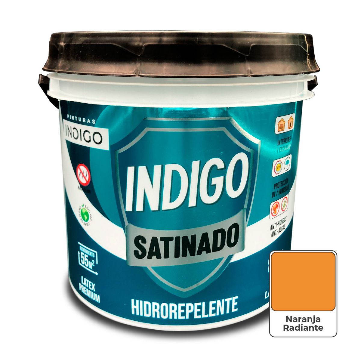 PINTURAS INDIGO - Látex INDIGO SATINADO Naranja Radiante