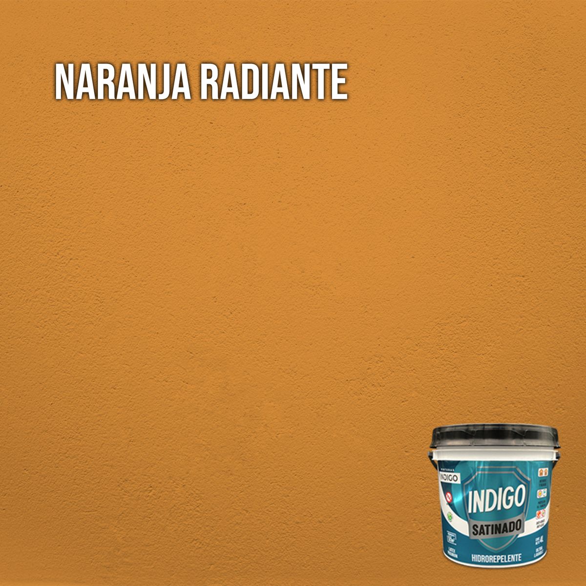 PINTURAS INDIGO - Látex INDIGO SATINADO Naranja Radiante