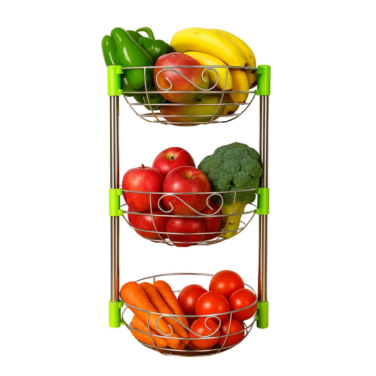 INSPIRA MARKET - Frutero 3 niveles de Metal