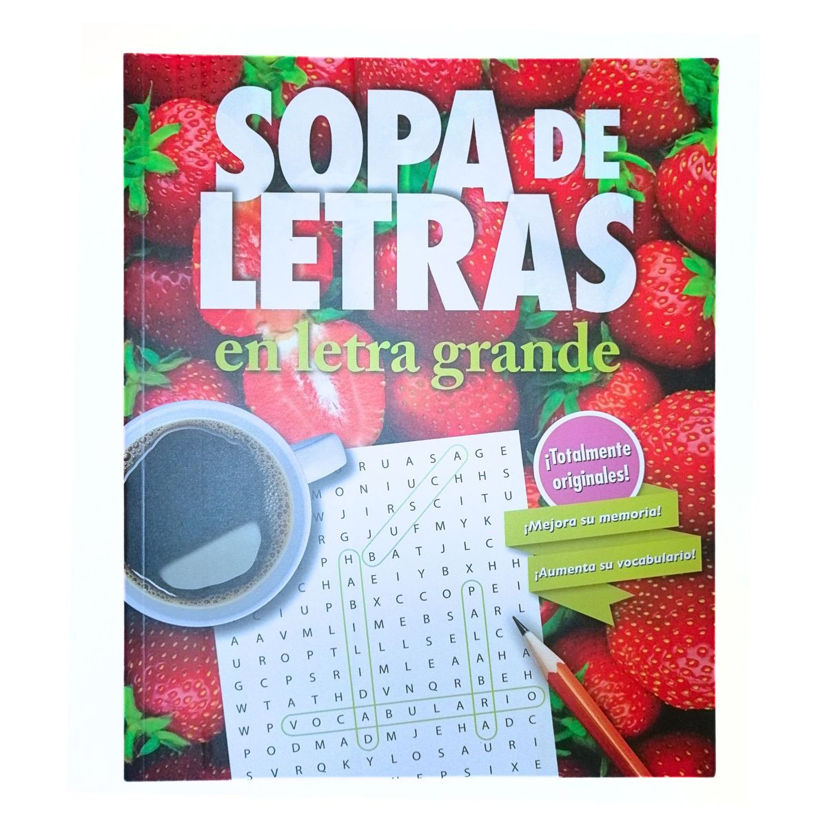 GENERICO - Libro sopa de letras en letra grande - mejorar la memoria - edicion fresa