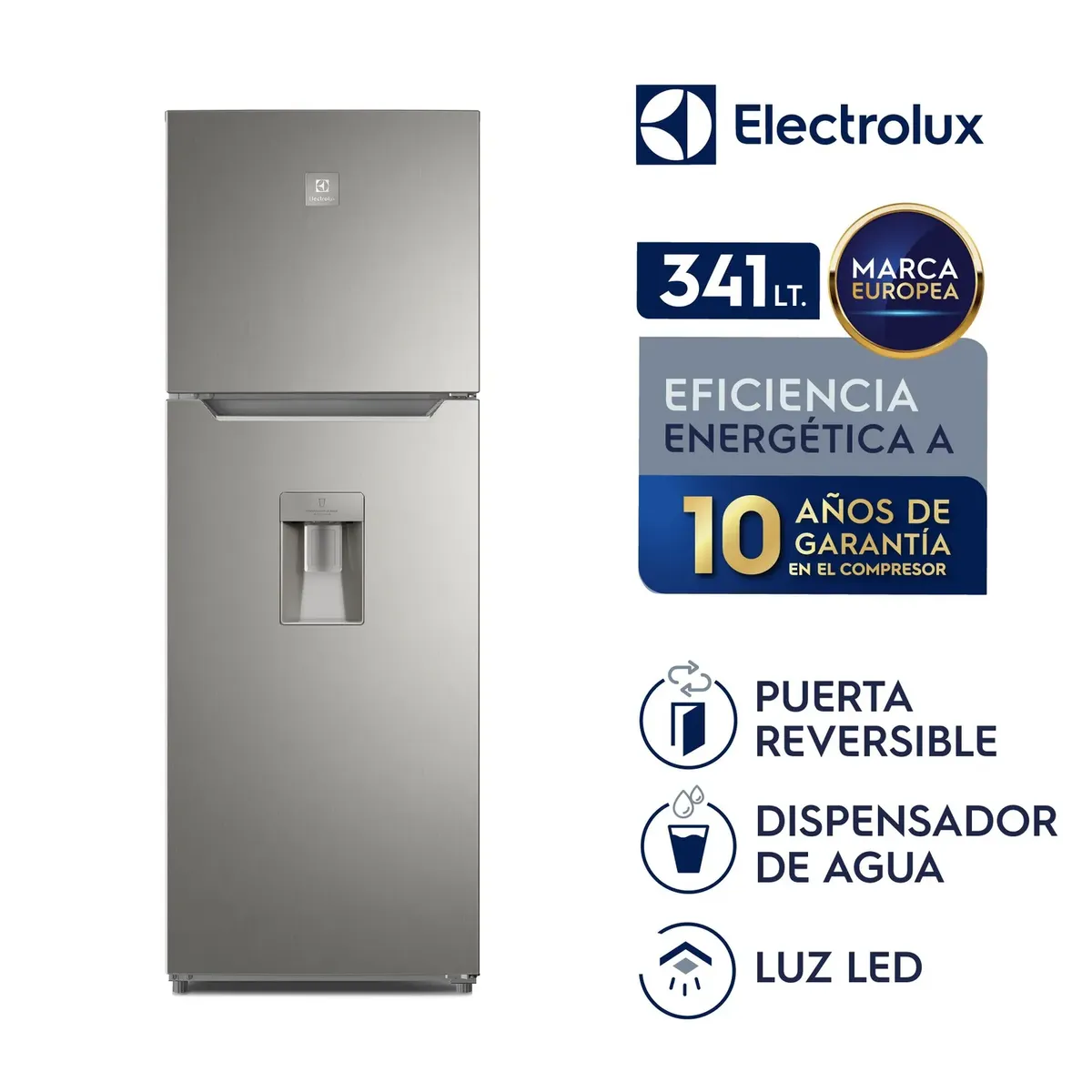 ELECTROLUX - Refrigeradora Top Mount No Frost 341L Silver Electrolux ERTS45K2HUS