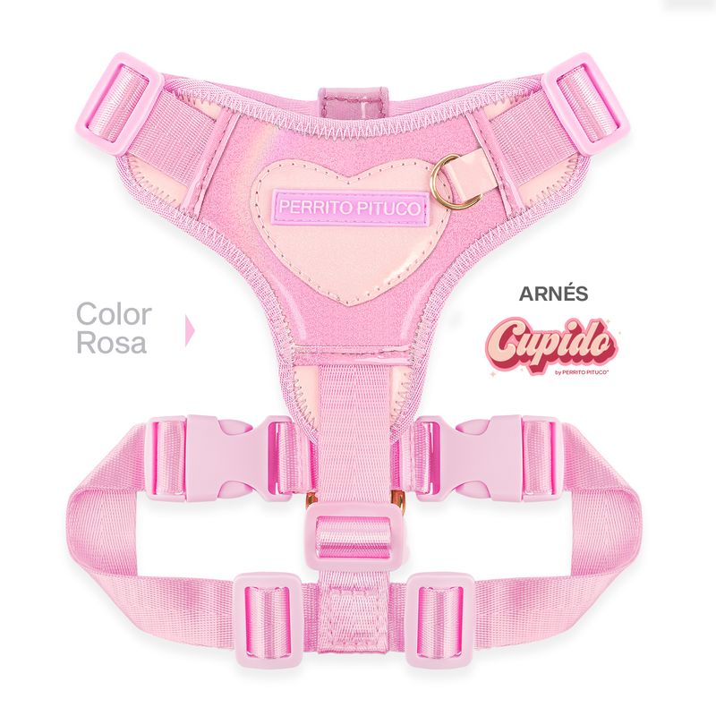 PERRITO PITUCO - ARNÉS PERRITO PITUCO CUPIDO ROSA TALLA L