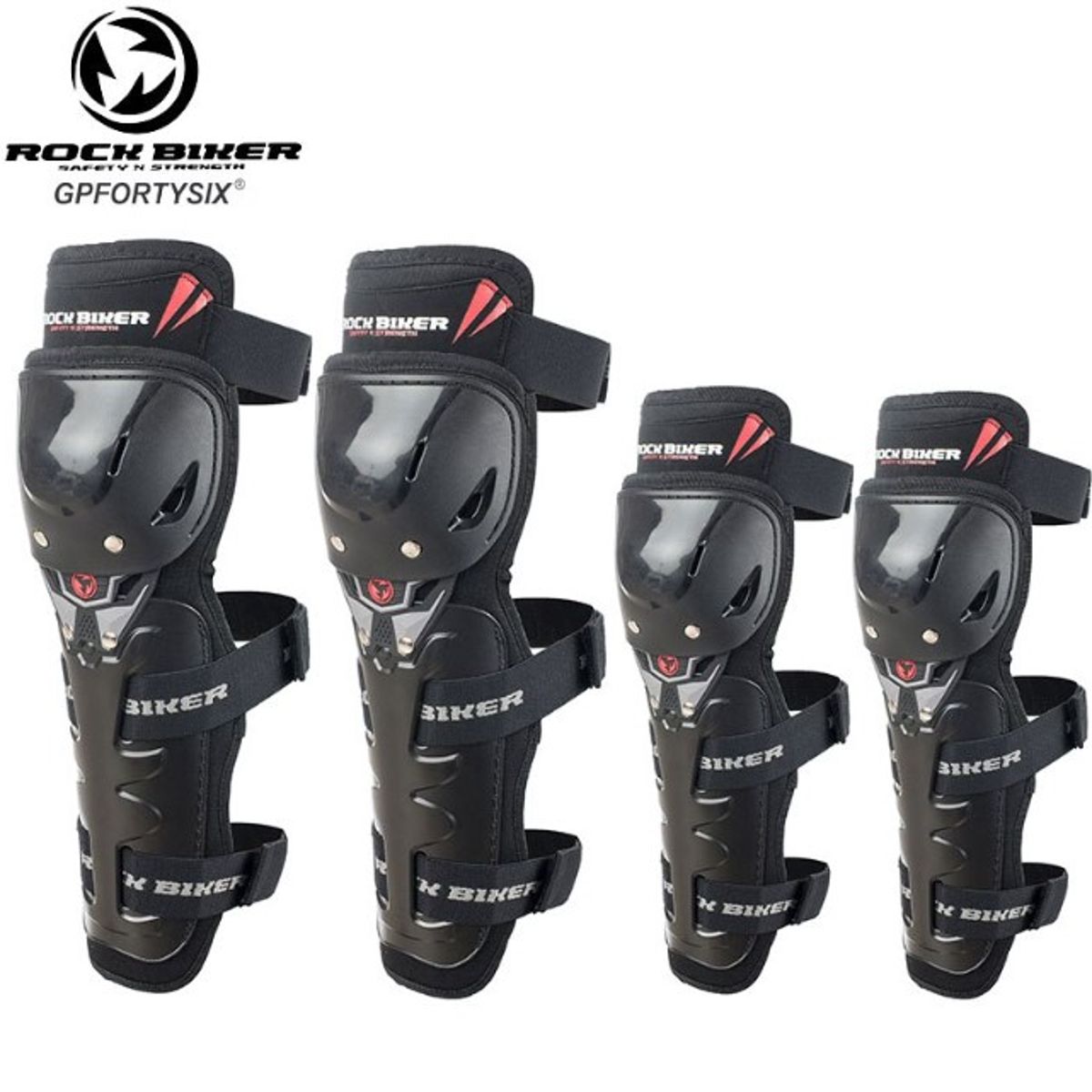GENERICO - KIT RODILLERAS Y CODERAS ROCK BIKER K11 REFORZADAS
