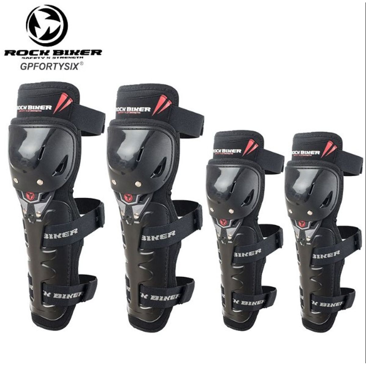 GENERICO - KIT RODILLERAS Y CODERAS ROCK BIKER K11 REFORZADAS
