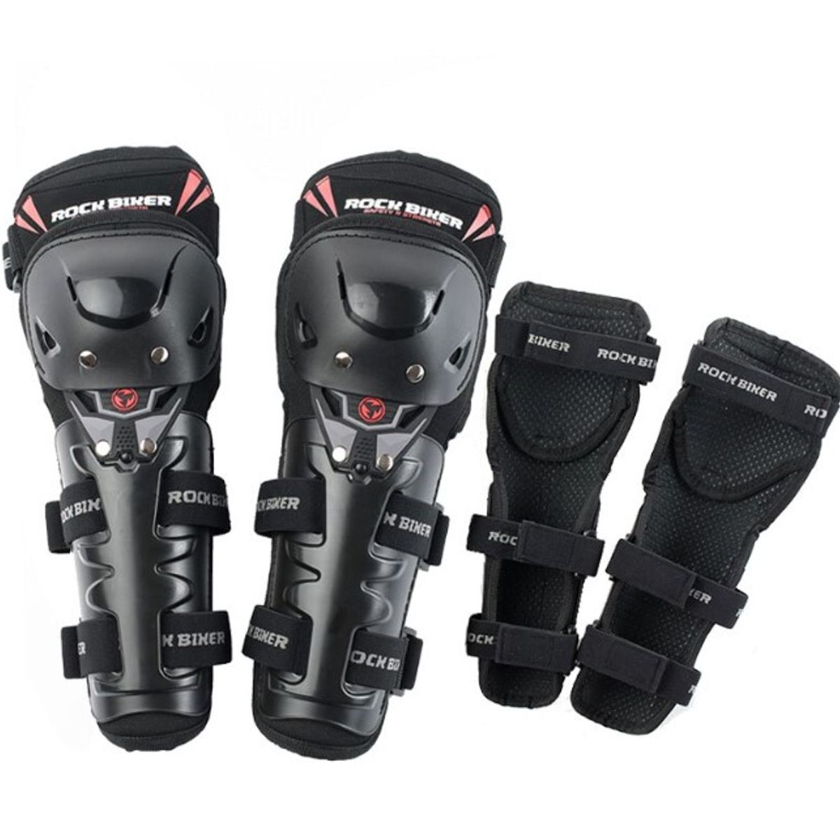 GENERICO - KIT RODILLERAS Y CODERAS ROCK BIKER K11 REFORZADAS