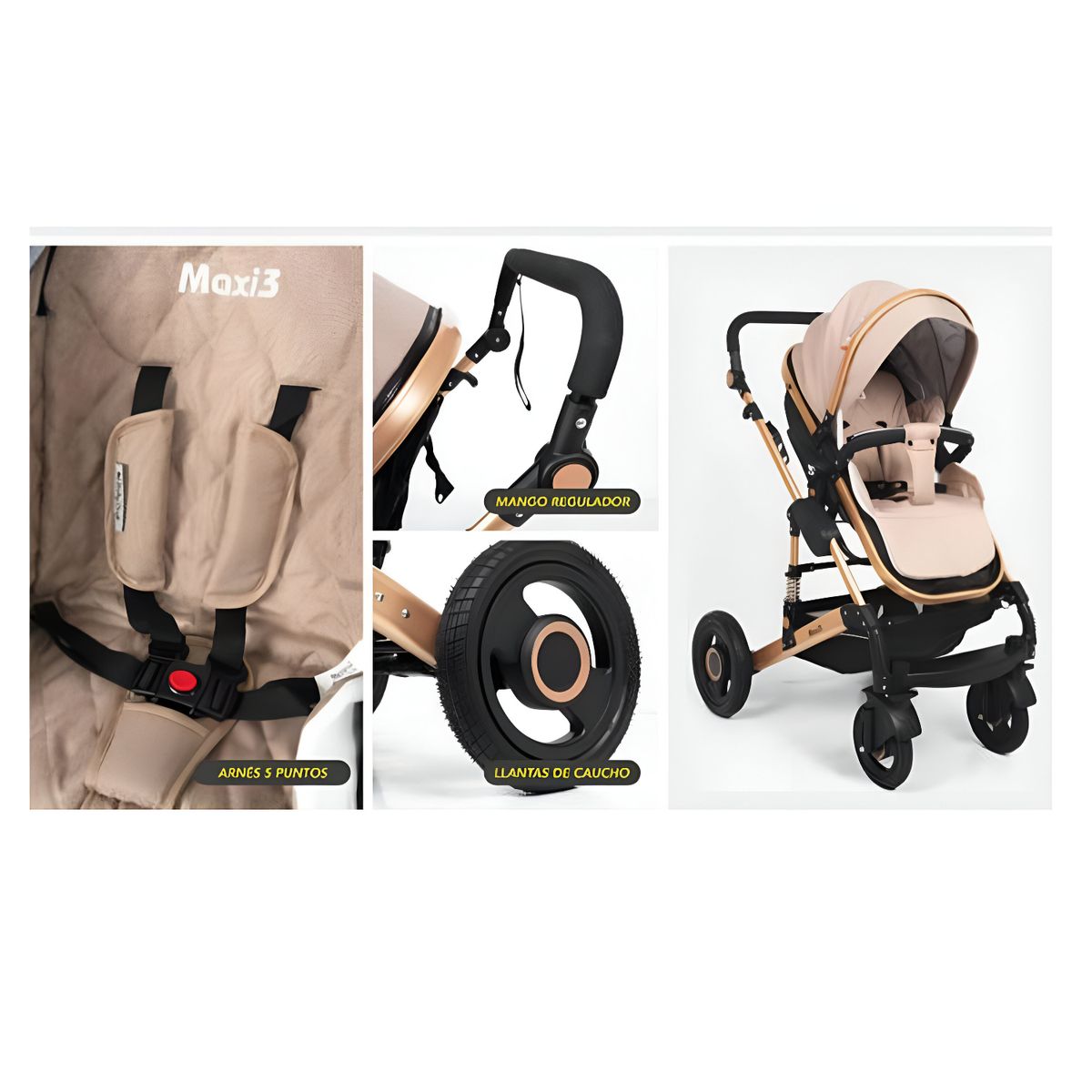 GENERICO - Coche Moisés Baby Craft Maxi 3 -Beige