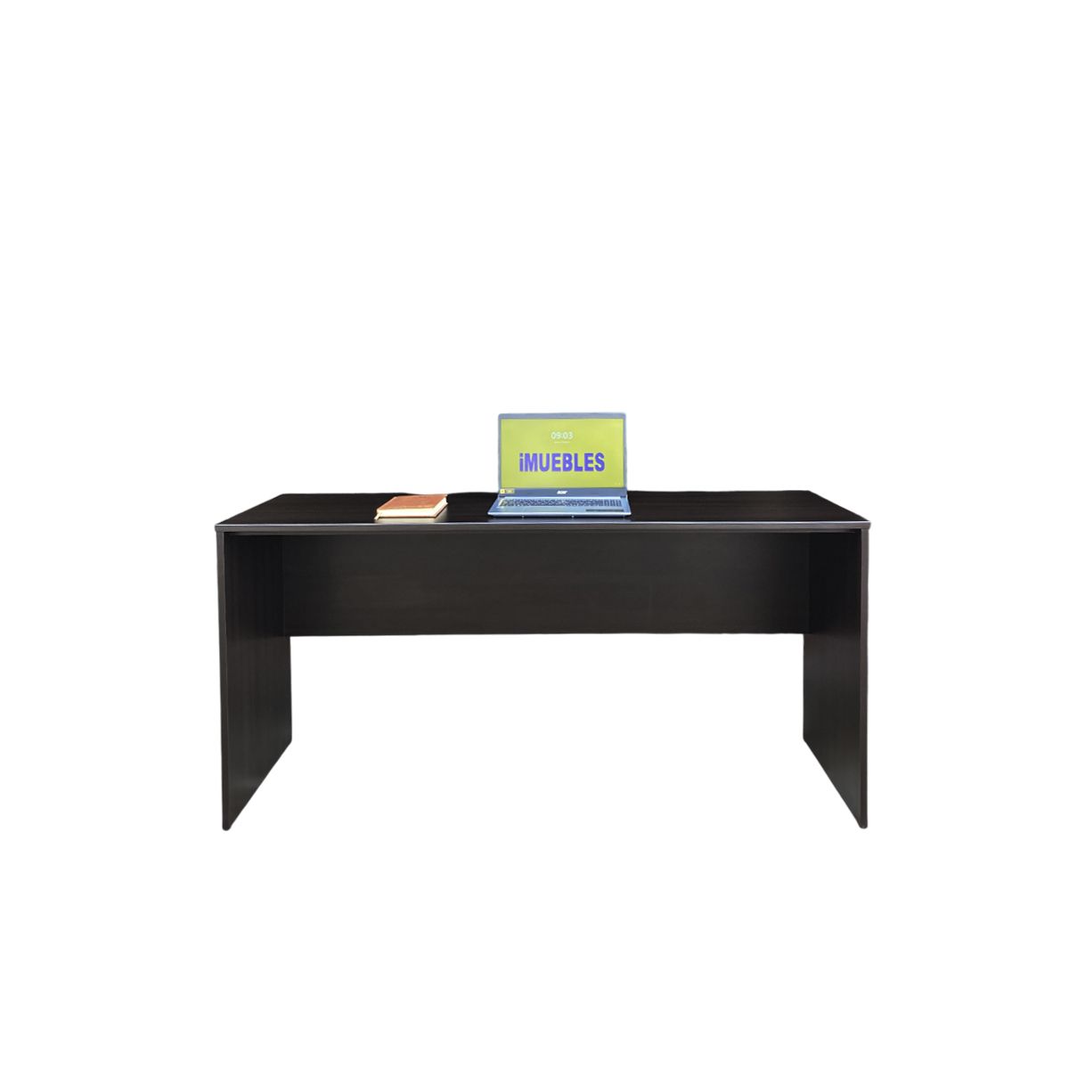 TEMEL - Escritorio de 160 cm para oficina o estudio color Wengue