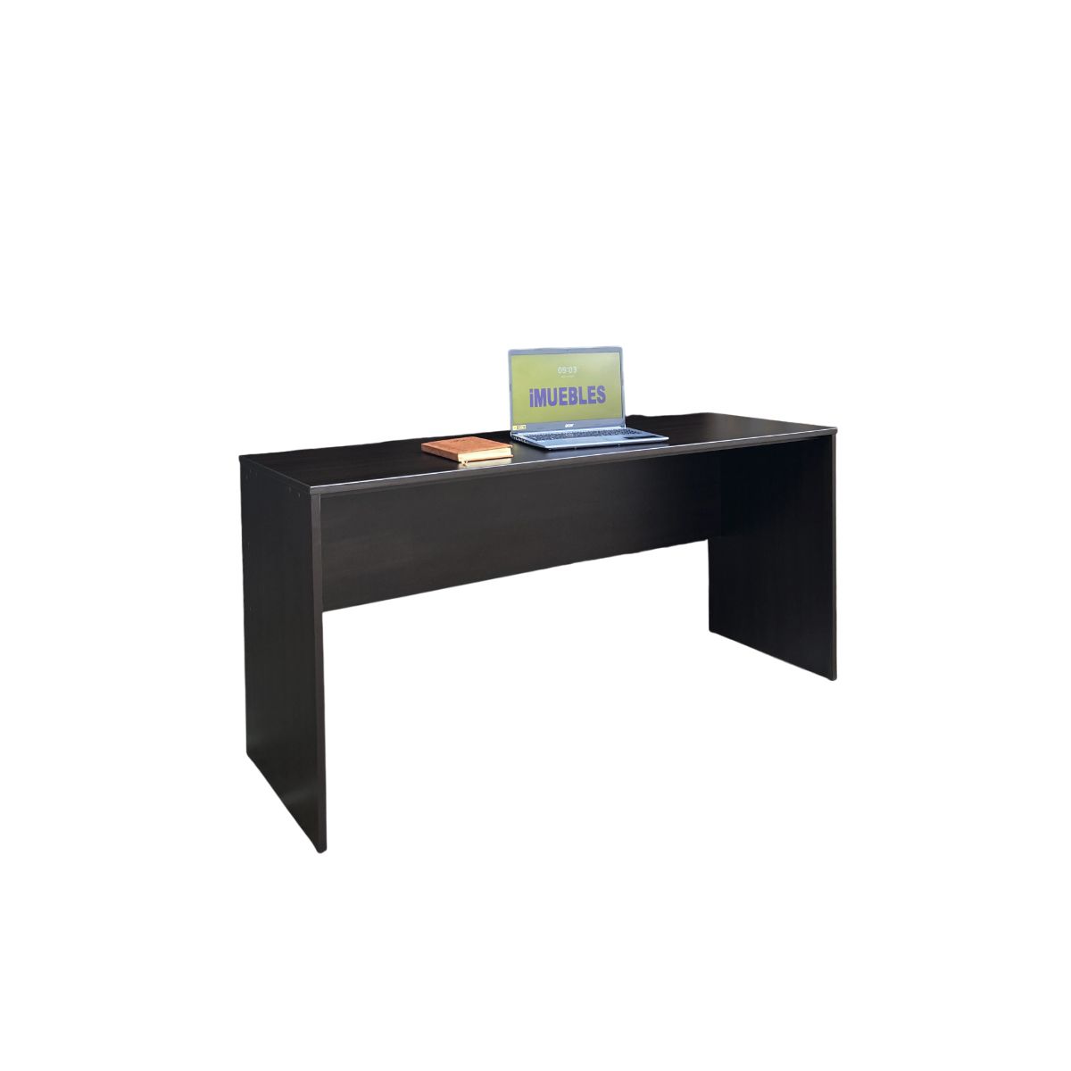 TEMEL - Escritorio de 160 cm para oficina o estudio color Wengue