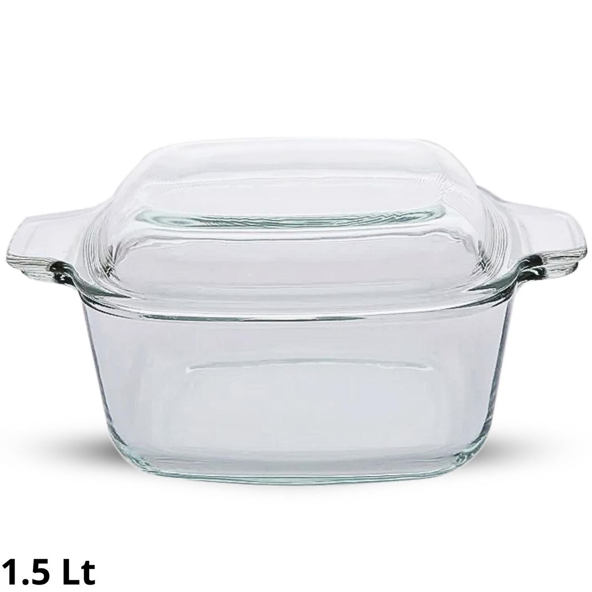 ICHIMATSU - Cacerola Cuadrada 1.5 Lt Vidrio  con tapa- Ichimatsu