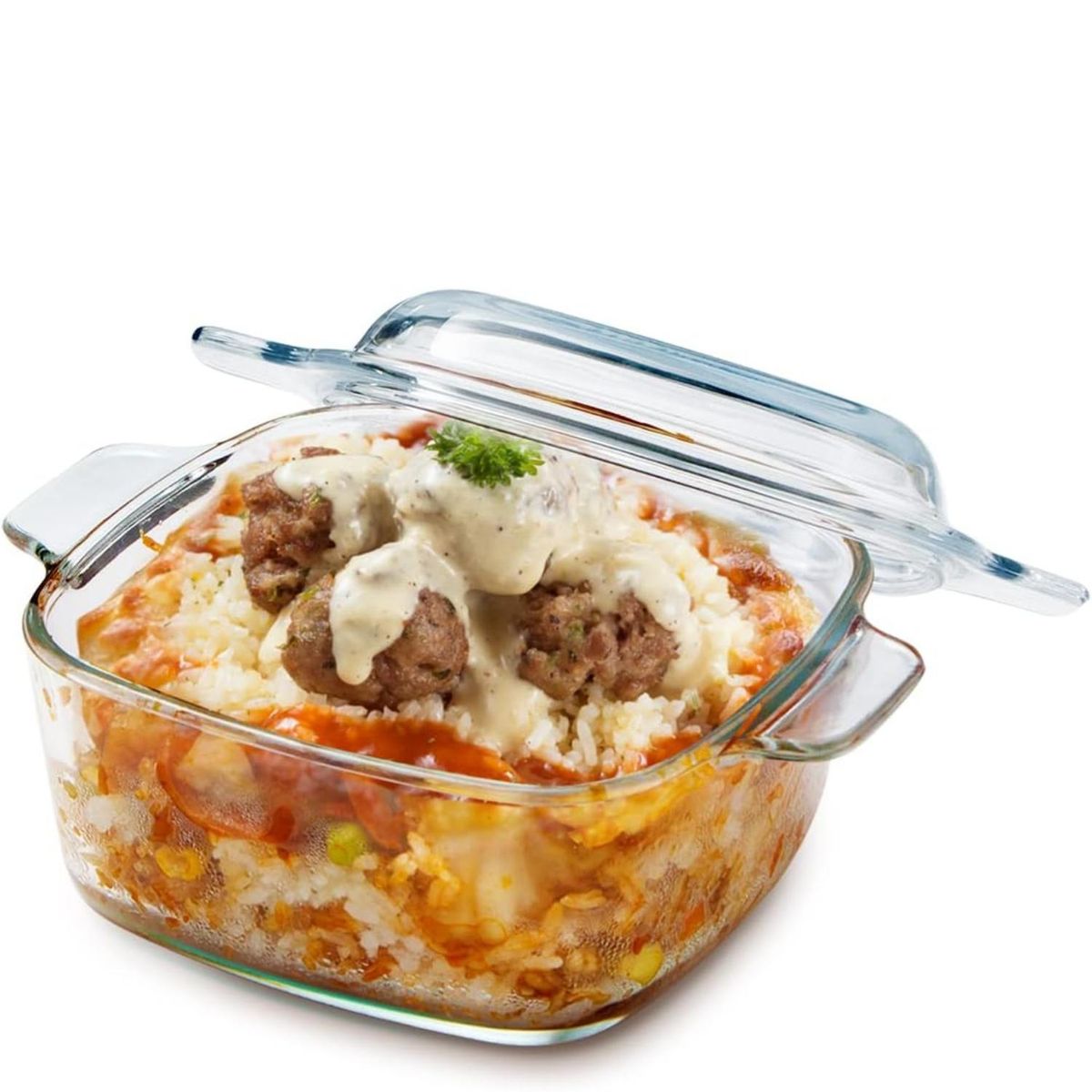 ICHIMATSU - Cacerola Cuadrada 1.5 Lt Vidrio  con tapa- Ichimatsu