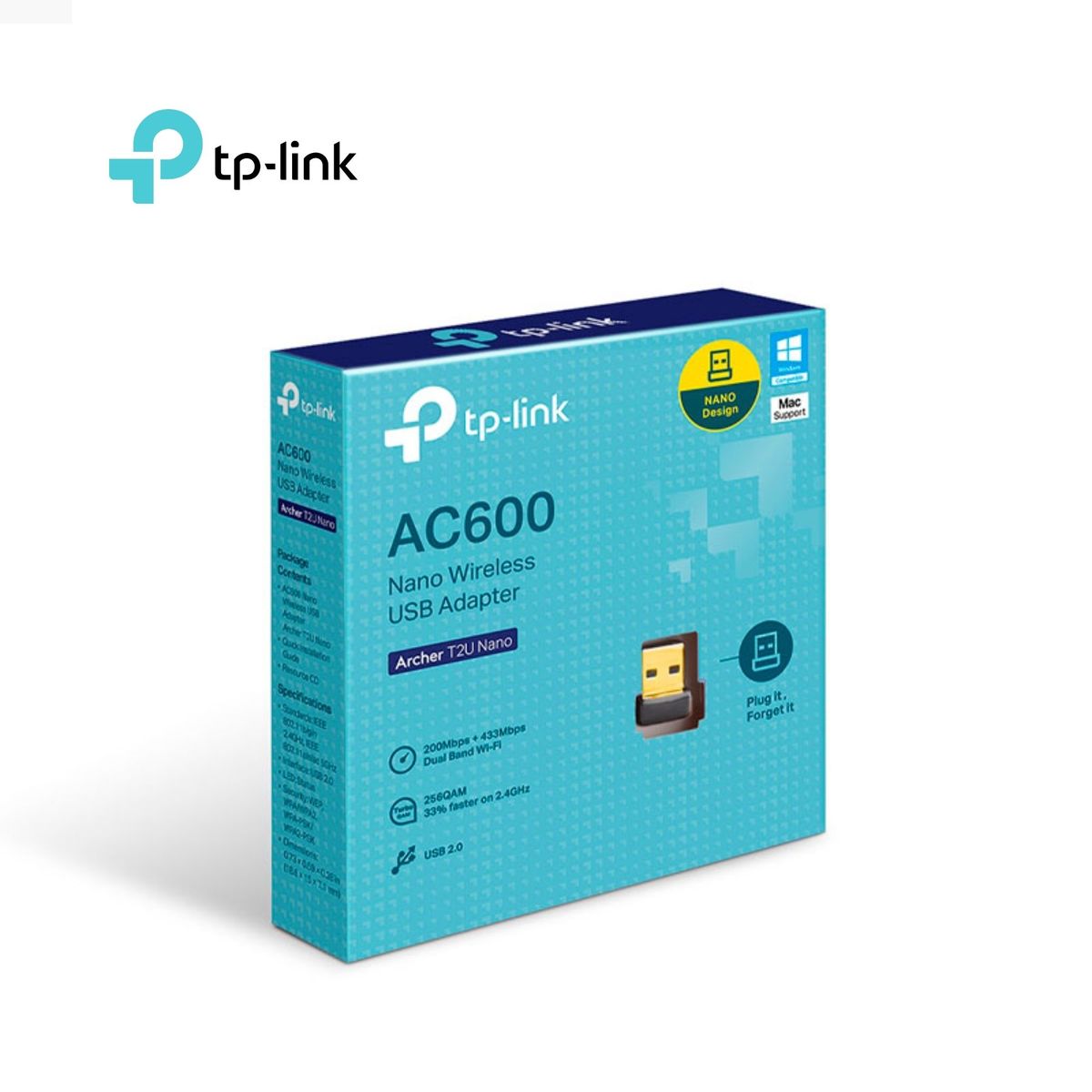 TP LINK - ADAPTADOR TP-LINK USB AC600 DOBLE BANDA T2UNANO