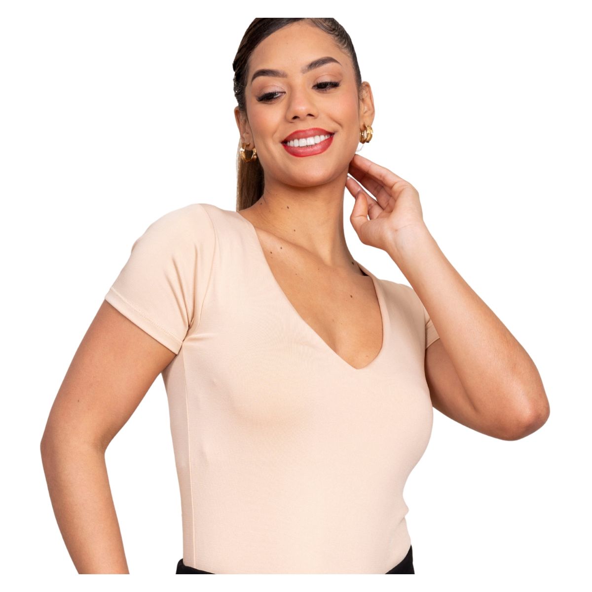 GENERICO - Polo Doble Forro Suplex Cuello V Ashley Mujer