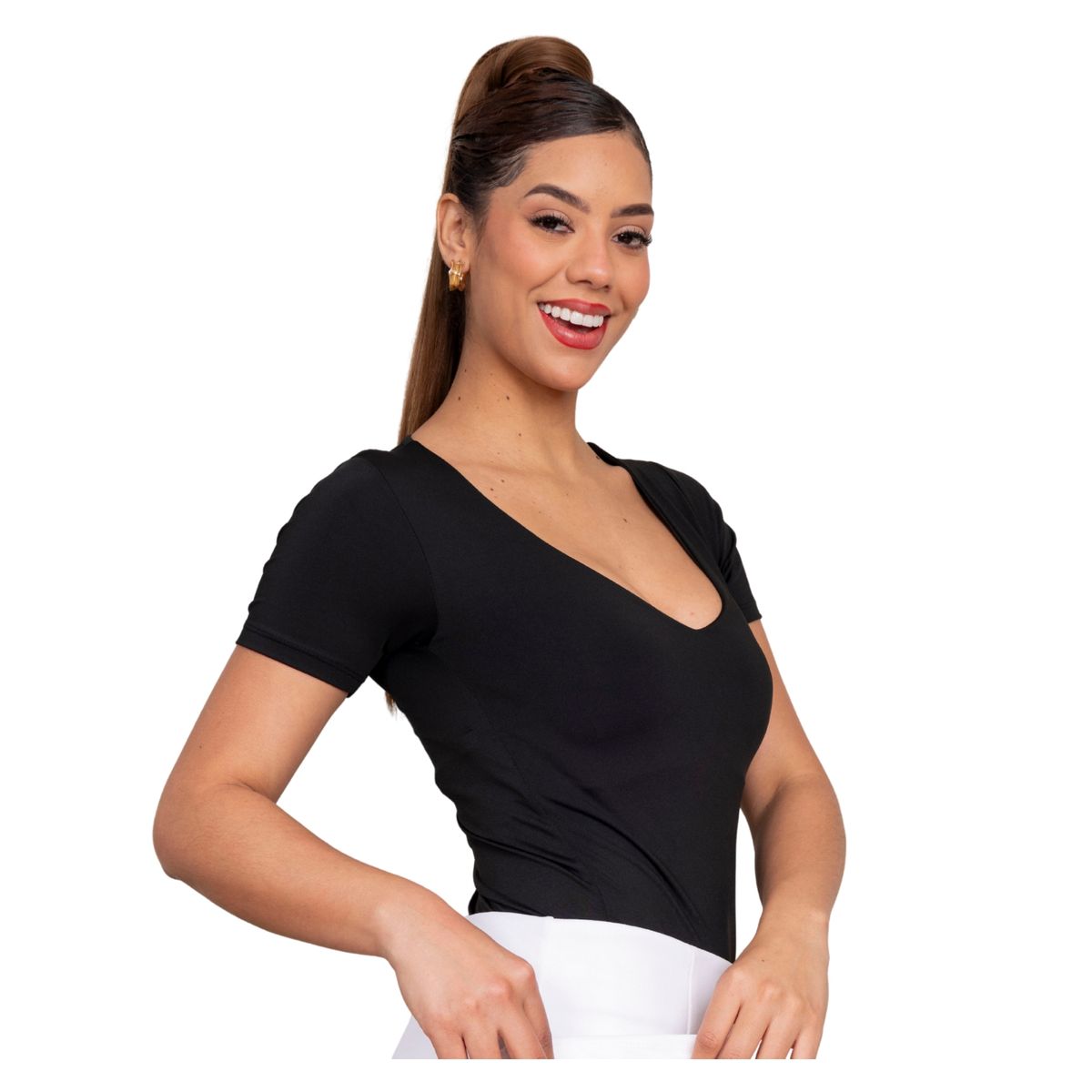 GENERICO - Polo Doble Forro Suplex Cuello V Ashley Mujer