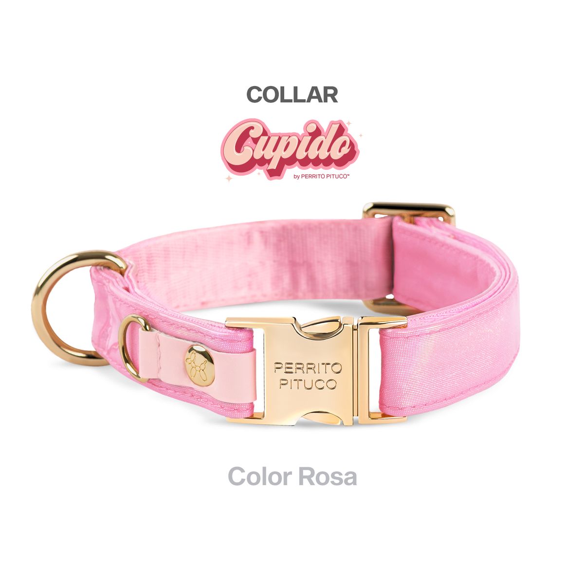 PERRITO PITUCO - COLLAR PERRITO PITUCO CUPIDO ROSA TALLA XS
